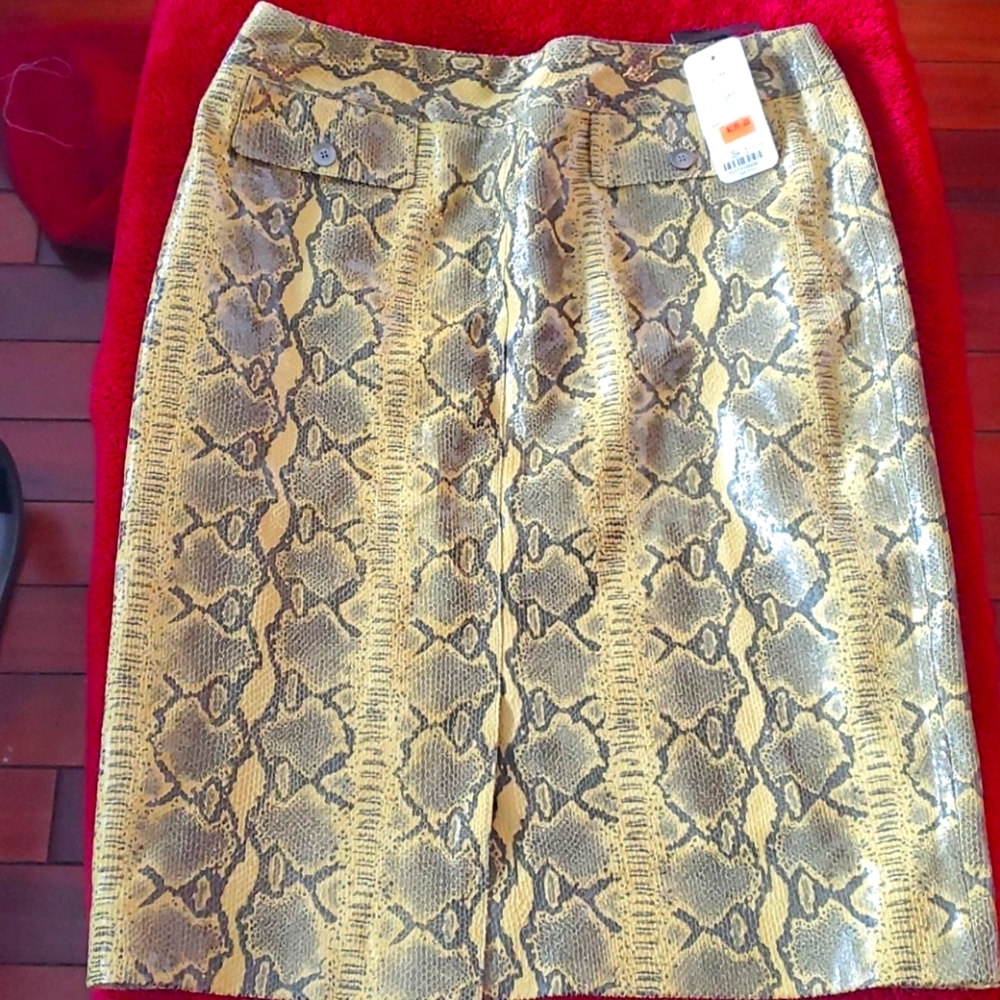 Carlisie Suede Snake Print Skirt